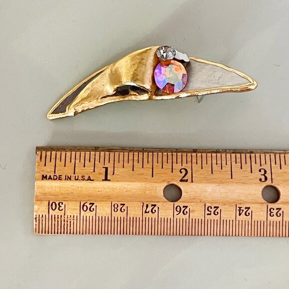 Vintage Amy Lacombe Jeweled Clay Earrings Hand Painted Hand Sculpted Signed 1988 - Picture 6 of 7